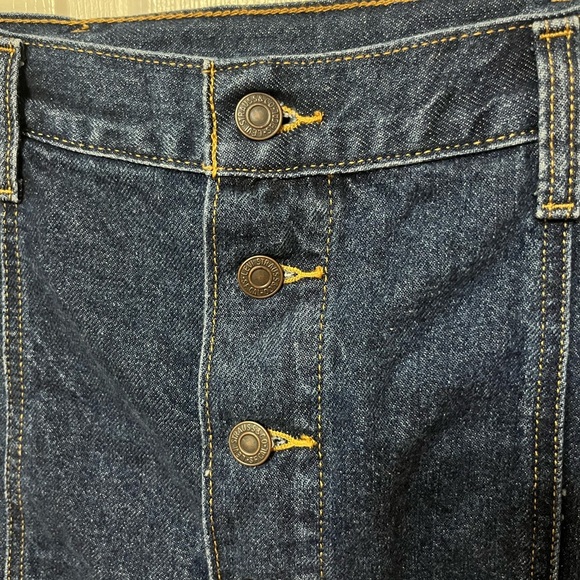 Levi’s Jean skirt button front A-line size 30 - Picture 3 of 6